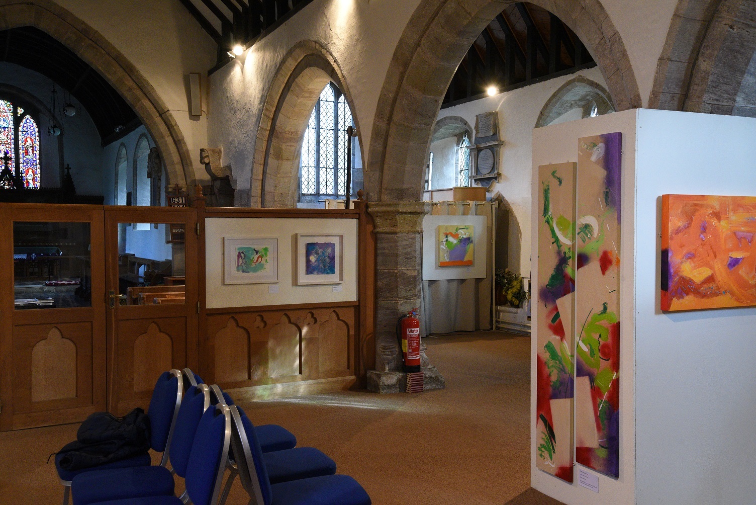 Stella Hidden's work in exhibition, Mansell Lacy Church