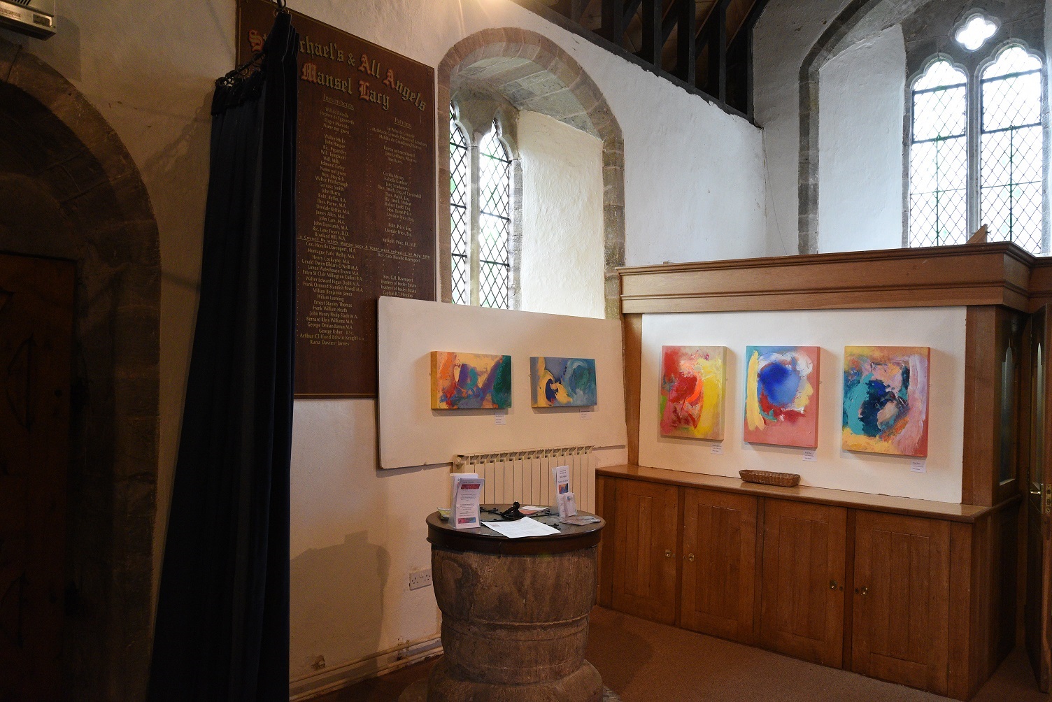 Stella Hidden's work in exhibition, Mansell Lacy Church