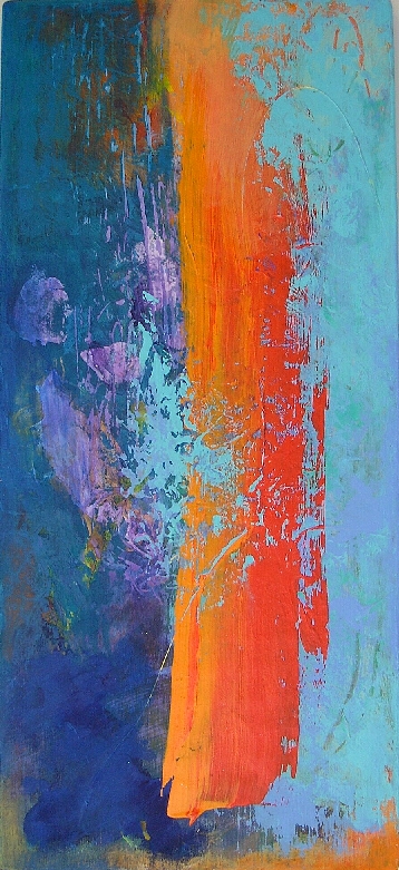 Stella Hidden's colorful acrylic abstract painting 'Crescendo'