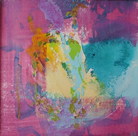 Colorful acrylic abstract painting 'Prelude 2' by UK artist Stella Hidden