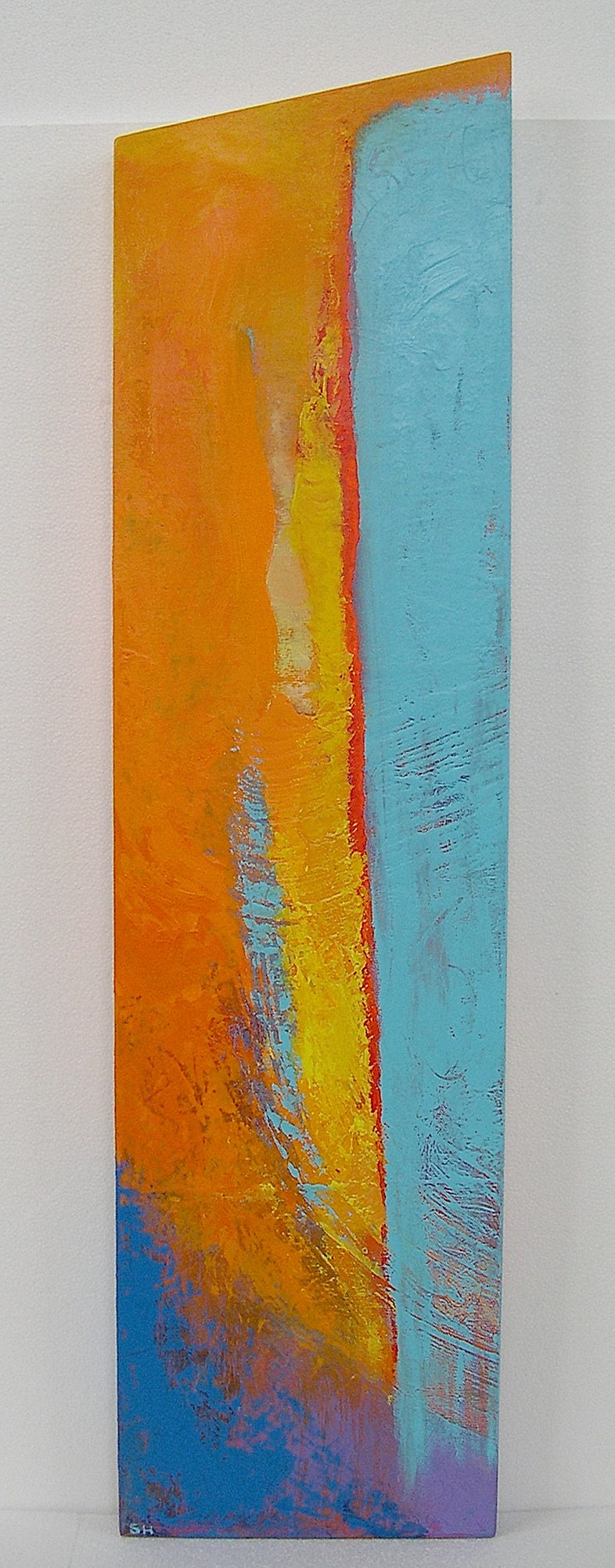 Colorful acrylic abstract painting 'Bayou Blues' by UK artist Stella Hidden