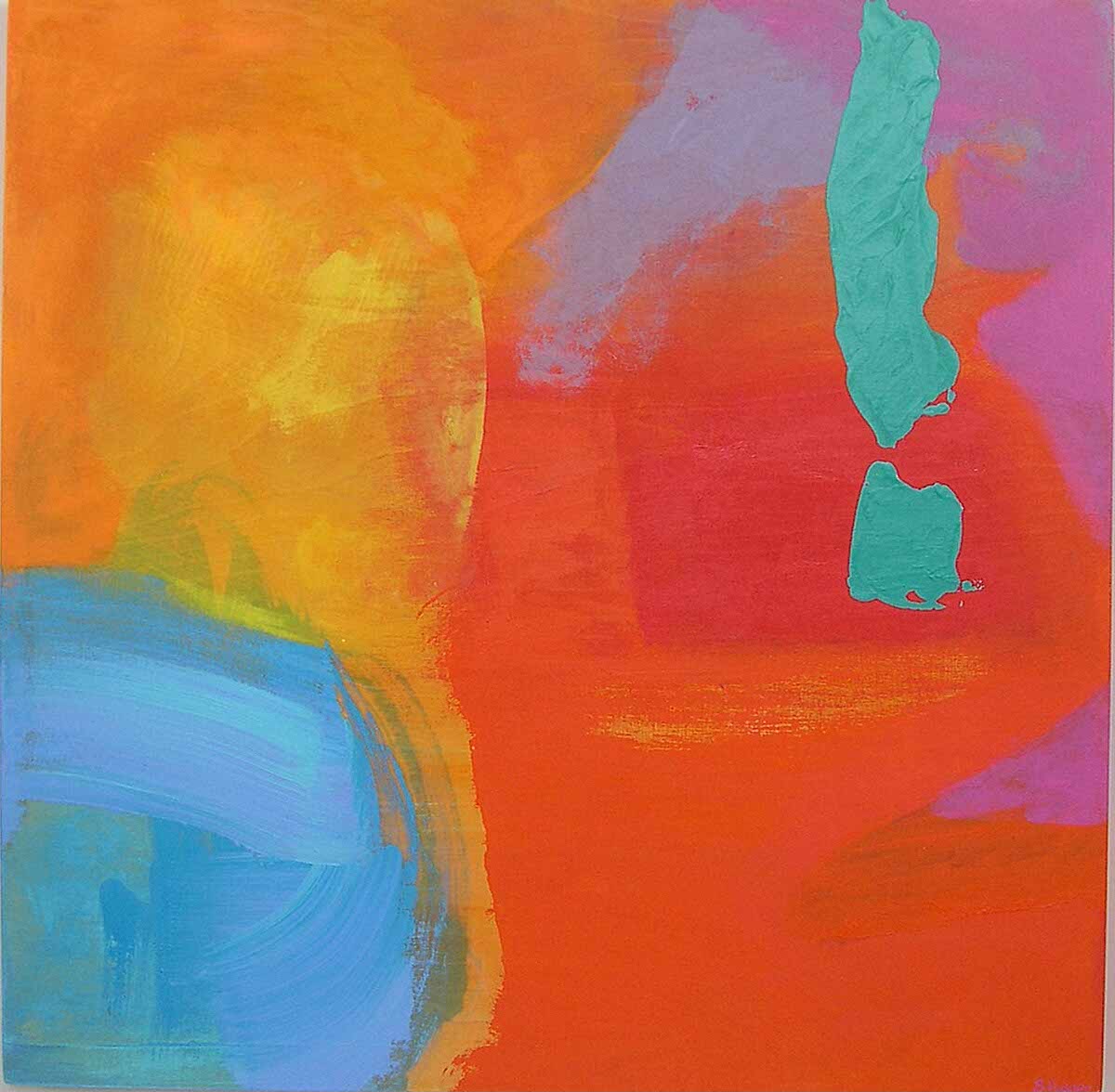 Colorful acrylic abstract painting 'July' by UK artist Stella Hidden
