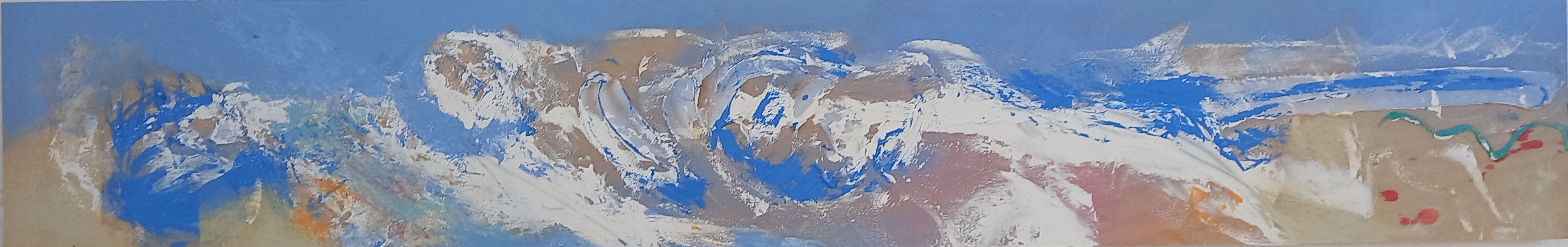 Colorful acrylic abstract painting 'Across Time' by UK artist Stella Hidden