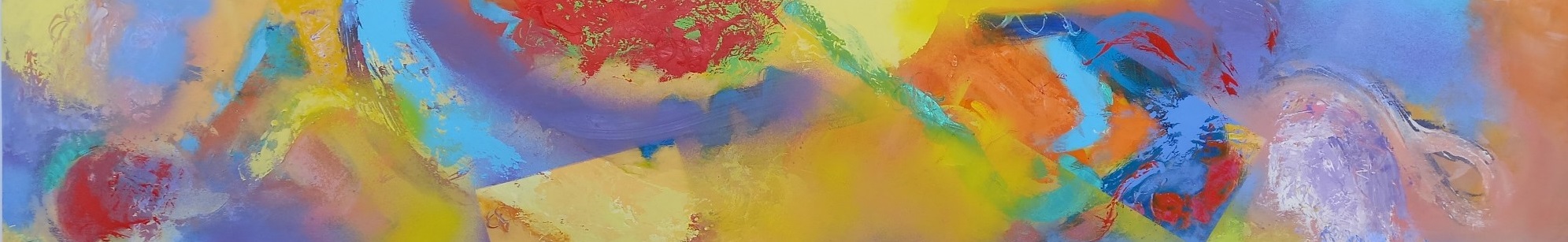 Colorful acrylic abstract painting 'Across the City' by UK artist Stella Hidden