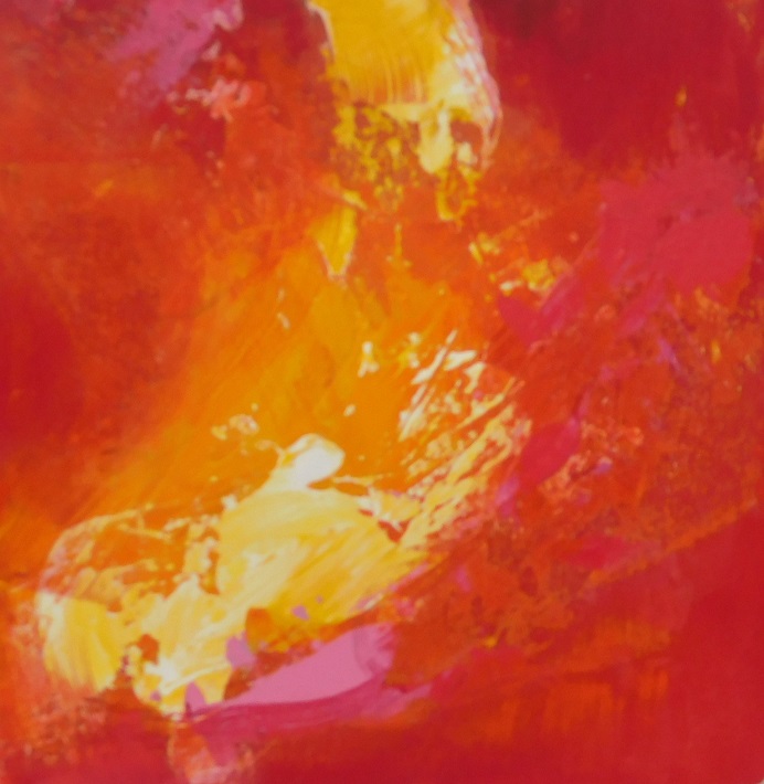 Colorful acrylic abstract painting 'Bright Light' by UK artist Stella Hidden