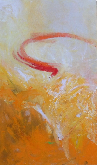 Colorful acrylic abstract diptych painting 'Connected - 1' by UK artist Stella Hidden