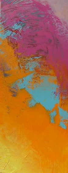 Colorful acrylic abstract painting 'Etude' by UK artist Stella Hidden