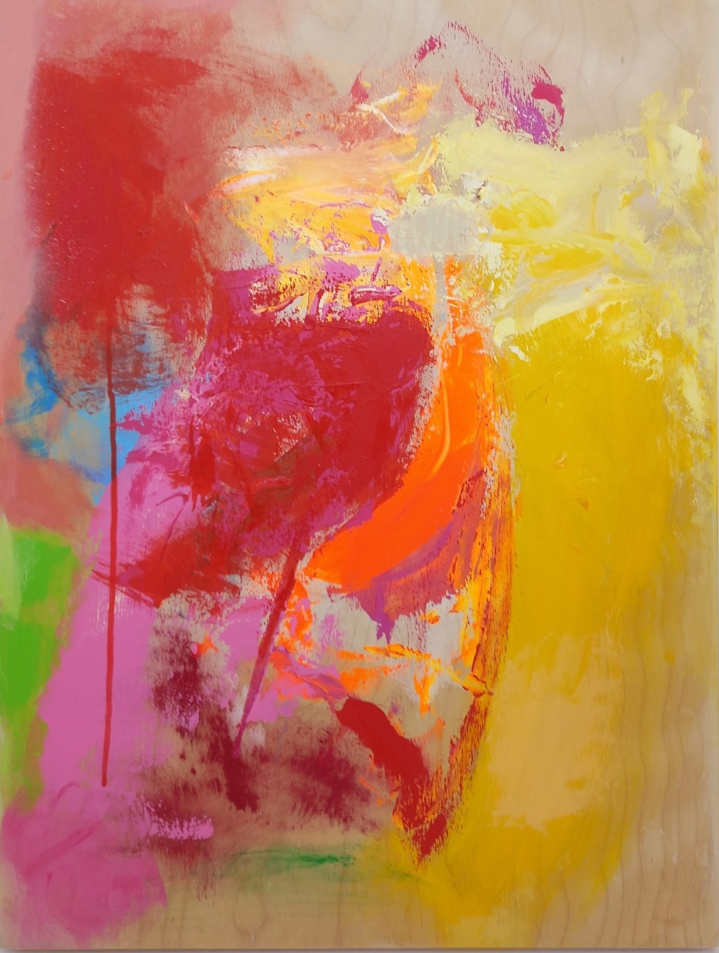 Colorful acrylic abstract painting 'Festival Splendour' by UK artist Stella Hidden