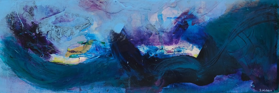 Colorful acrylic abstract painting 'Hope' by UK artist Stella Hidden