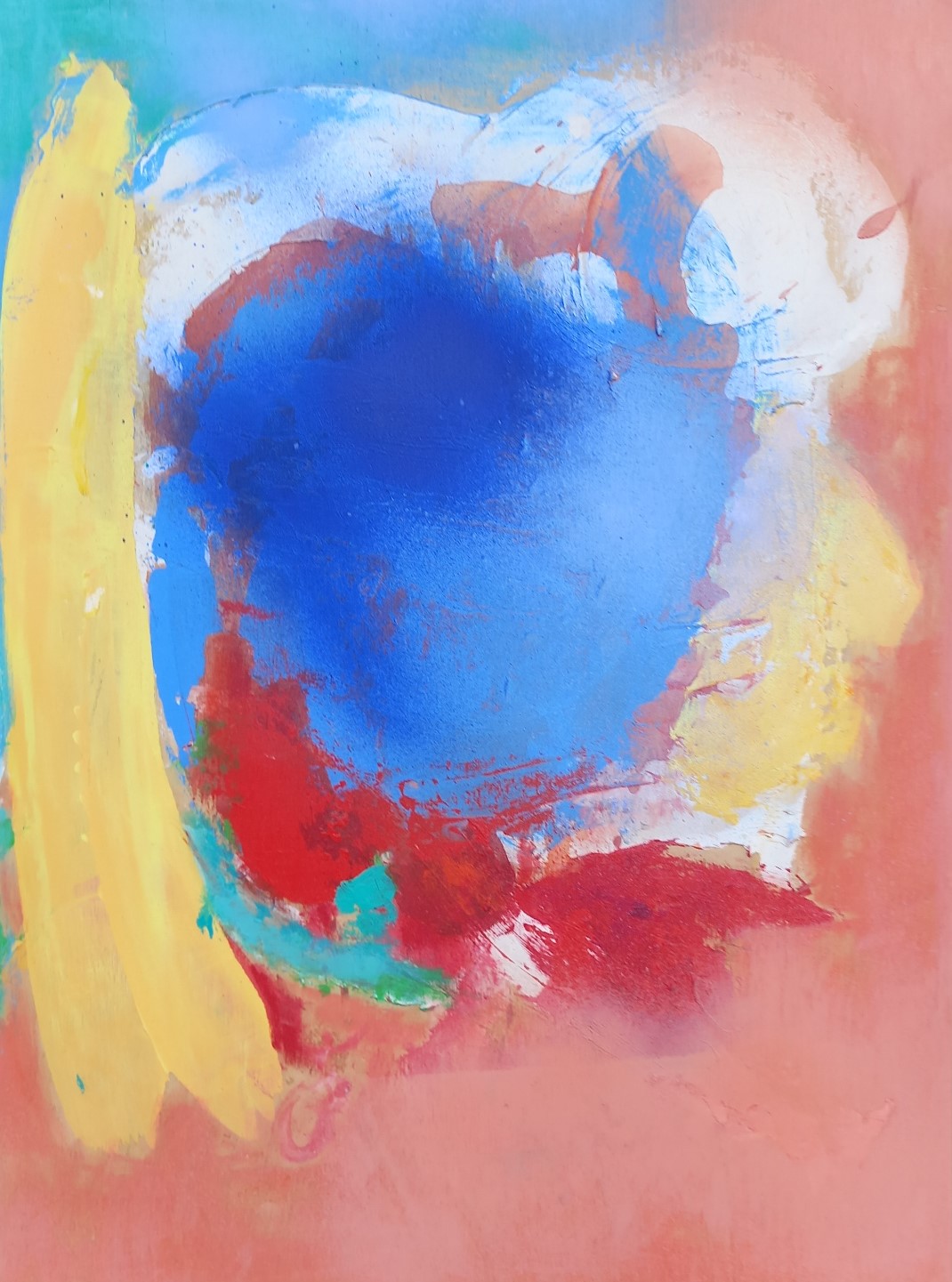 Colorful acrylic abstract painting 'King's Blue' by UK artist Stella Hidden