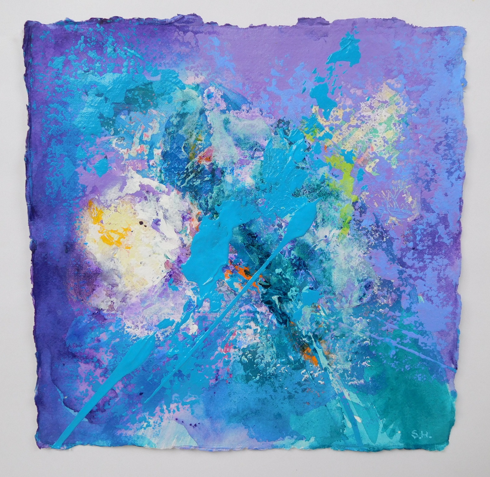 Colorful acrylic abstract painting 'Melody 2' by UK artist Stella Hidden