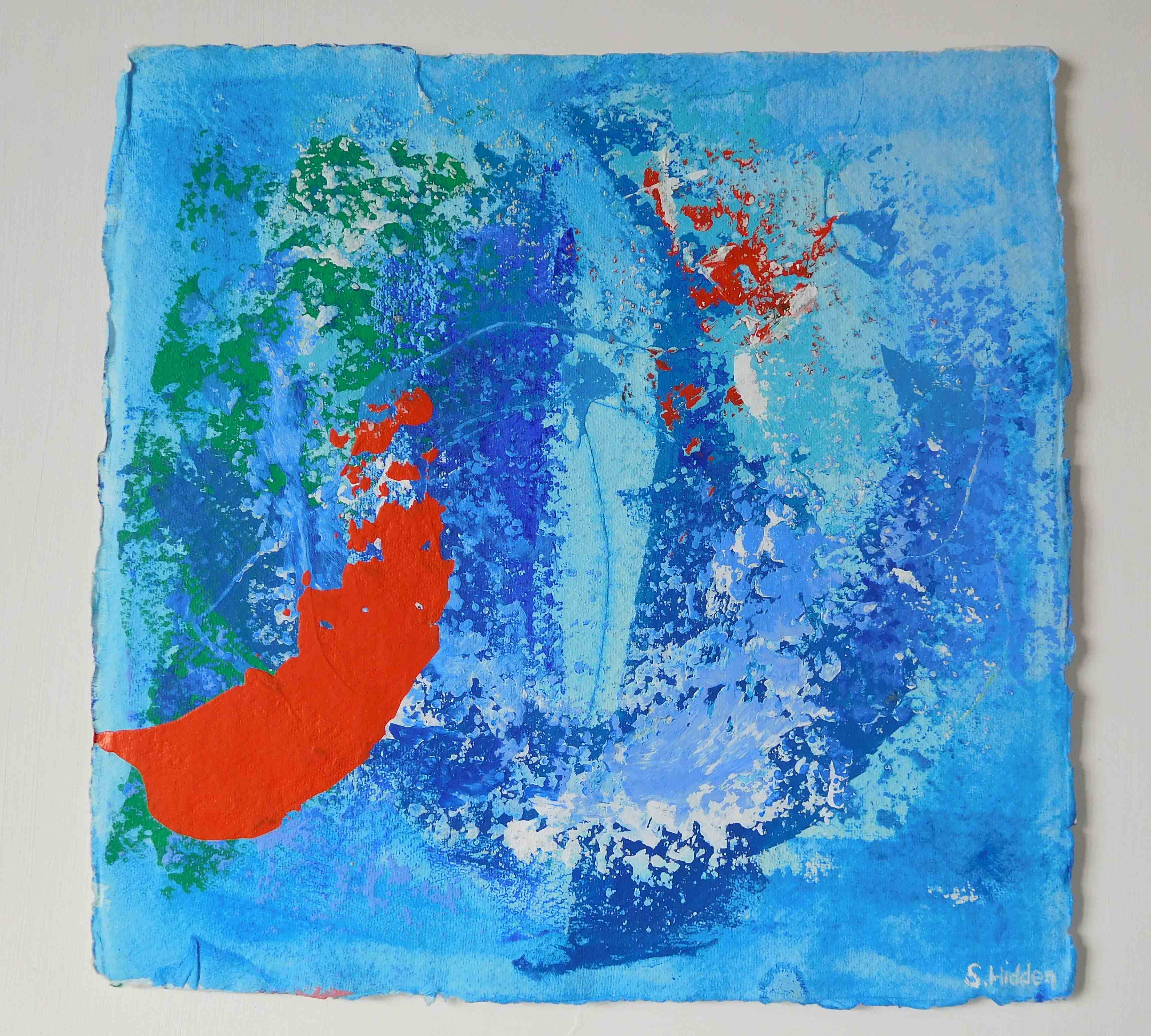 Colorful acrylic abstract painting 'Melody 3' by UK artist Stella Hidden