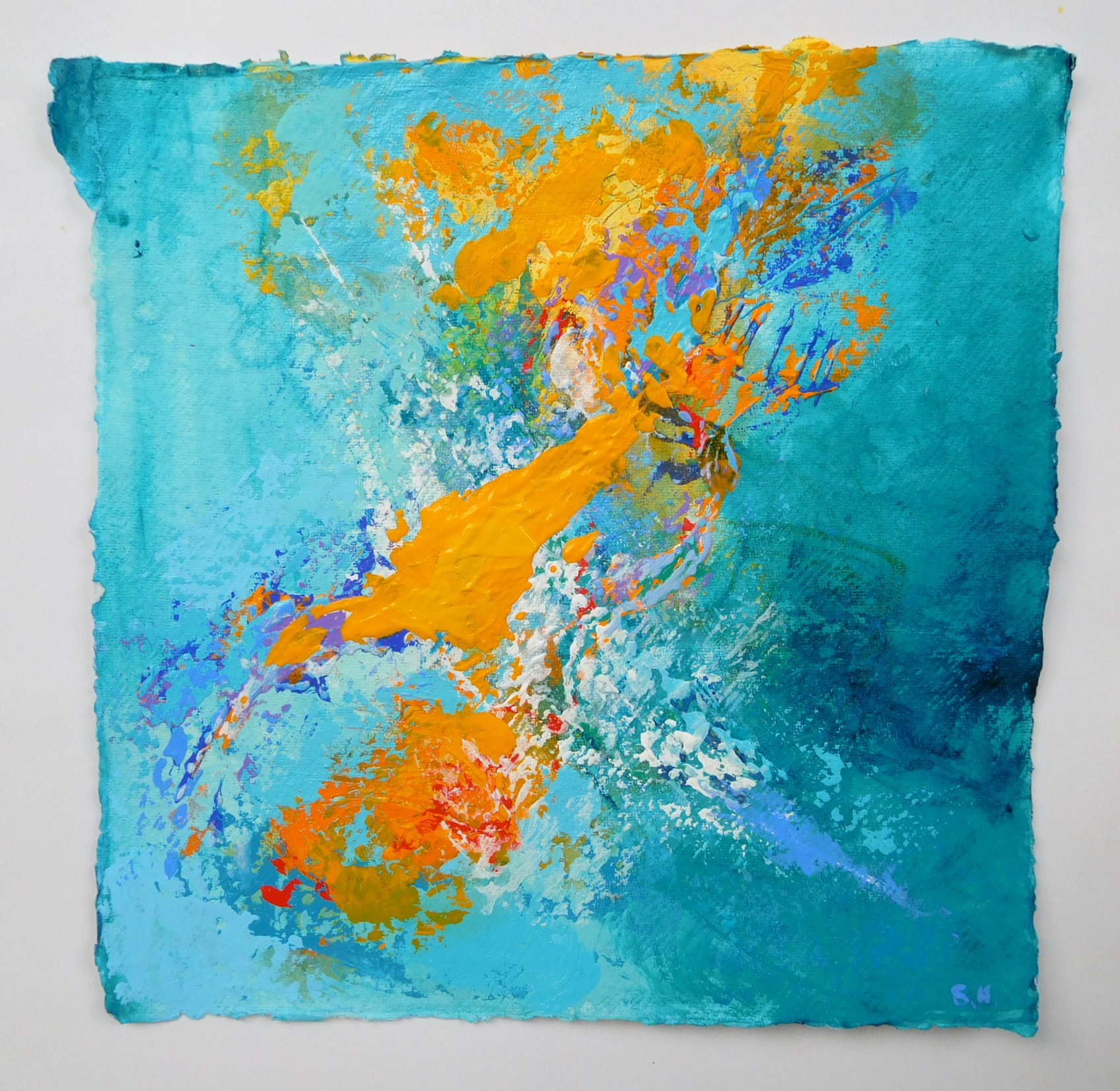 Colorful acrylic abstract painting 'Melody 8' by UK artist Stella Hidden