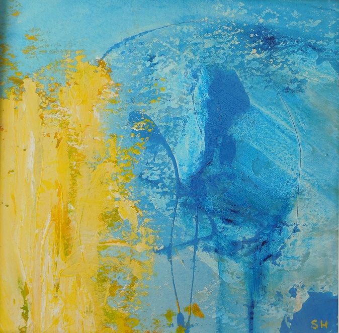 Colorful acrylic abstract painting 'Prelude 5' by UK artist Stella Hidden