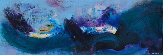 Colorful acrylic abstract painting 'Hope' by UK artist Stella Hidden